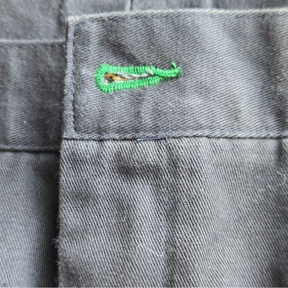 🔥 VINTAGE 90s Tommy Hilfiger Crest Logo Chinos - Navy Pleated Aesthetic 34x30 - Picture 8 of 12